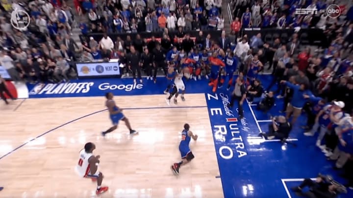 Tim Hardaway Jr. takes the final shot in Game 4 contested by Josh Hart