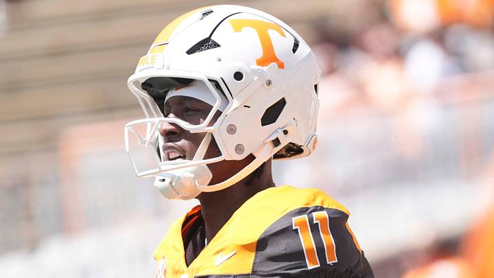 Tennessee quarterback Faizon Brandon (11) warms up before the Orange and White game at Neyland Stadium in Knoxville, Tennessee, April 11, 2026. Tennessee quarterback Faizon Brandon (11) warms up before the Orange and White game at Neyland Stadium in Knoxville, Tennessee, April 11, 2026.