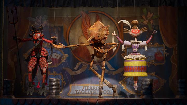 Guillermo del Toro's Pinocchio - (Center) Pinocchio (voiced by Gregory Mann). Cr: Netflix © 2022 Guillermo del Toro's Pinocchio - (Center) Pinocchio (voiced by Gregory Mann). Cr: Netflix © 2022