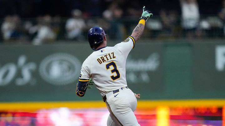 Jul 20, 2026; Milwaukee, Wisconsin, USA; Milwaukee Brewers third baseman Joey Ortiz (3) after hitting a home run during the game against the New York Mets at American Family Field. Mandatory Credit: Jeff Hanisch-Imagn Images Jul 20, 2026; Milwaukee, Wisconsin, USA; Milwaukee Brewers third baseman Joey Ortiz (3) after hitting a home run during the game against the New York Mets at American Family Field. Mandatory Credit: Jeff Hanisch-Imagn Images