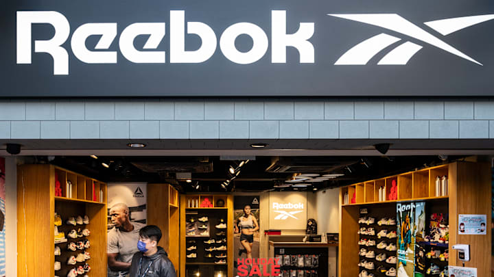 German multinational footwear company brand, Reebok store is...
