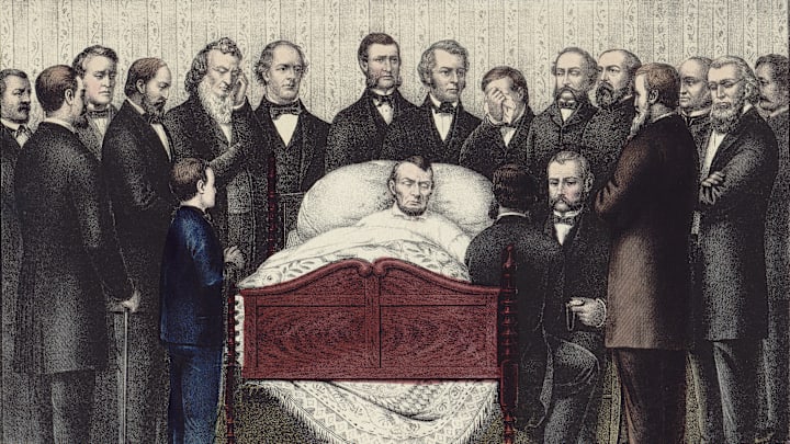 Abraham Lincoln just after uttering his last words.