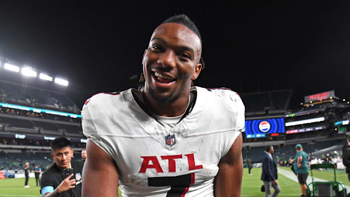Atlanta Falcons running back Bijan Robinson is No. 8 in the NFL in yards from scrimmage after two games. Atlanta Falcons running back Bijan Robinson is No. 8 in the NFL in yards from scrimmage after two games.