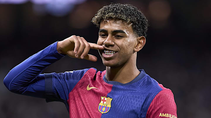 Lamine Yamal scored his first career goal against Real Madrid. Lamine Yamal scored his first career goal against Real Madrid.