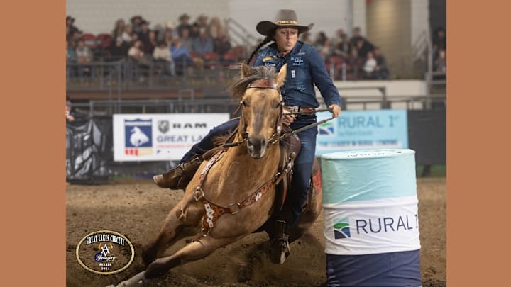 Barrell racer Katie Chism and her horse, Ace, won all three rounds at the Great Lakes Circuit Finals over the weekend en route to the average championship. Barrell racer Katie Chism and her horse, Ace, won all three rounds at the Great Lakes Circuit Finals over the weekend en route to the average championship.