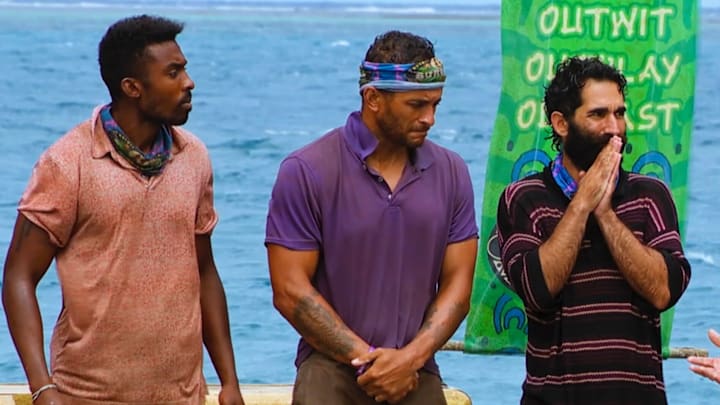 “Icarus Time” – Castaways must decide between choosing heart over head as they enter the final six and last stage of the game. Letters from home feed the soul and strengthen bonds during this week’s reward at the sanctuary. Then, two castaways orchestrate a particularly convincing ruse, escalating the remaining tribe’s paranoia on SURVIVOR, Wednesday, May 14 (8:00-9:30 PM, ET/PT) on the CBS Television Network, and available to stream on Paramount+ (live and on-demand for Paramount+ with SHOWTIME “Icarus Time” – Castaways must decide between choosing heart over head as they enter the final six and last stage of the game. Letters from home feed the soul and strengthen bonds during this week’s reward at the sanctuary. Then, two castaways orchestrate a particularly convincing ruse, escalating the remaining tribe’s paranoia on SURVIVOR, Wednesday, May 14 (8:00-9:30 PM, ET/PT) on the CBS Television Network, and available to stream on Paramount+ (live and on-demand for Paramount+ with SHOWTIME