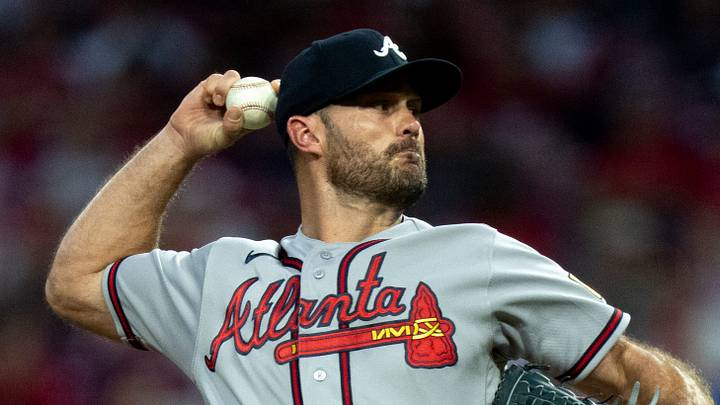 Atlanta Braves relief pitcher Tyler Kinley (45) pitches in the sixth inning between the Atlanta Braves and Cincinnati Reds at Great American Ball Park in Cincinnati on Saturday, May 30, 2026. Atlanta Braves relief pitcher Tyler Kinley (45) pitches in the sixth inning between the Atlanta Braves and Cincinnati Reds at Great American Ball Park in Cincinnati on Saturday, May 30, 2026.