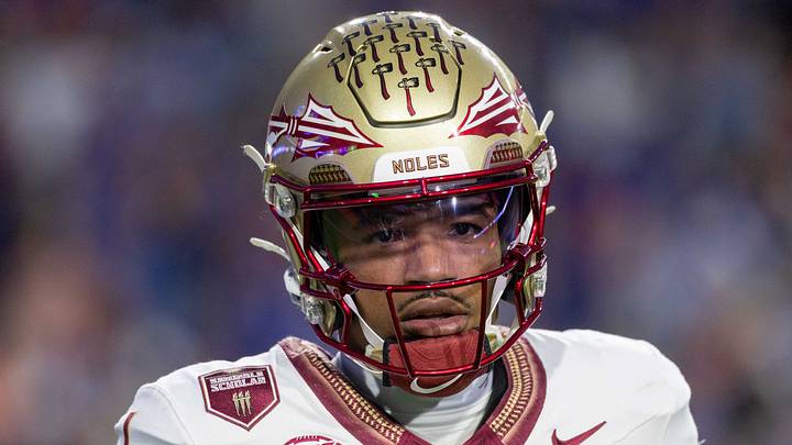 Nov 29, 2025; Gainesville, Florida, USA; Florida State Seminoles quarterback Tommy Castellanos (1) during the second quarter against the Florida Gators at Ben Hill Griffin Stadium. Mandatory Credit: Bob Kupbens-Imagn Images Nov 29, 2025; Gainesville, Florida, USA; Florida State Seminoles quarterback Tommy Castellanos (1) during the second quarter against the Florida Gators at Ben Hill Griffin Stadium. Mandatory Credit: Bob Kupbens-Imagn Images
