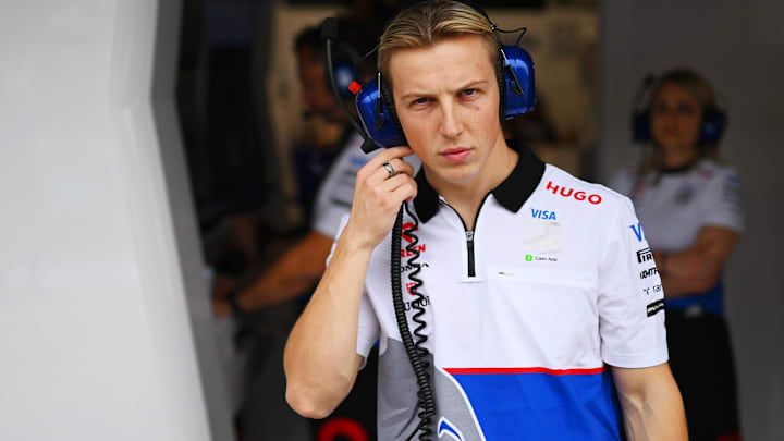 Liam Lawson of New Zealand and Visa Cash App RB looks on in the garage during qualifying ahead of the F1 Grand Prix of Hungary at Hungaroring on July 20, 2024 in Budapest, Hungary. (Photo by Rudy Carezzevoli/Getty Images)