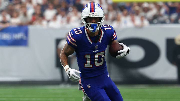 Buffalo Bills wide receiver Khalil Shakir runs the ball during the second quarter against the Houston Texans. Buffalo Bills wide receiver Khalil Shakir runs the ball during the second quarter against the Houston Texans.