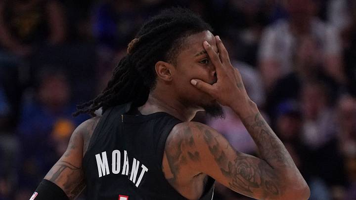 Oct 16, 2026; San Francisco, California, USA; Portland Trail Blazers guard Ja Morant (1) makes a three-point shot against the Golden State Warriors in the third quarter at Chase Center. Mandatory Credit: David Gonzales-Imagn Images Oct 16, 2026; San Francisco, California, USA; Portland Trail Blazers guard Ja Morant (1) makes a three-point shot against the Golden State Warriors in the third quarter at Chase Center. Mandatory Credit: David Gonzales-Imagn Images