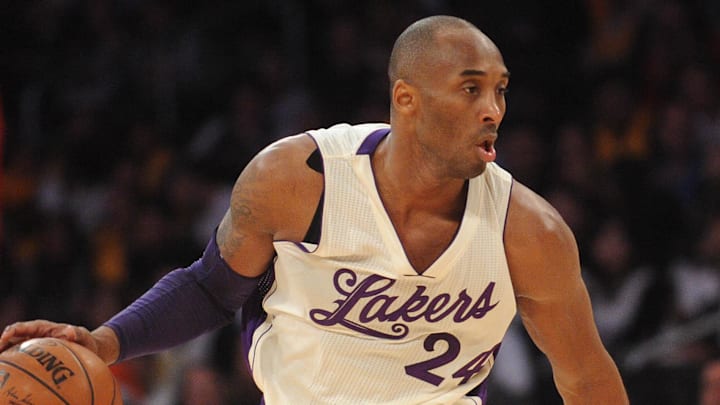 Los Angeles Lakers guard Kobe Bryant wears an adidas Christmas Day uniform in 2015.