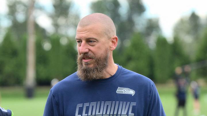 Seattle Seahawks offensive coordinator Brian Fleury after the first training camp 