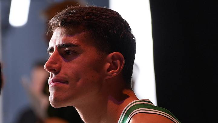 Sep 28, 2026; Boston, MA, USA; Boston Celtics center Luka Garza (52) during media day at Auerbach Center. Mandatory Credit: David Butler II-Imagn Images