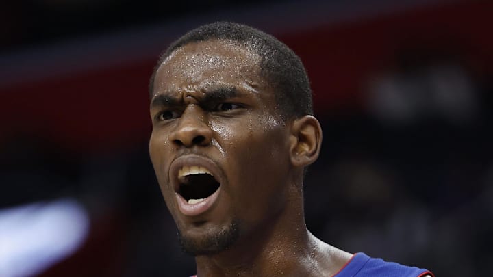 Dec 16, 2024; Detroit, Michigan, USA;  Detroit Pistons center Jalen Duren (0) : Rick Osentoski-Imagn Images
