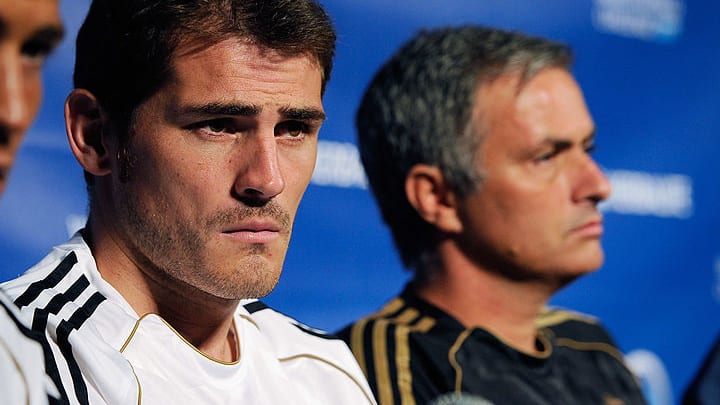 Iker Casillas (center) had a falling out with José Mourinho during their time together in Madrid.