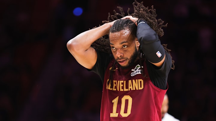 Cleveland Cavaliers guard Darius Garland (10) during a game against the Miami Heat. Cleveland Cavaliers guard Darius Garland (10) during a game against the Miami Heat.