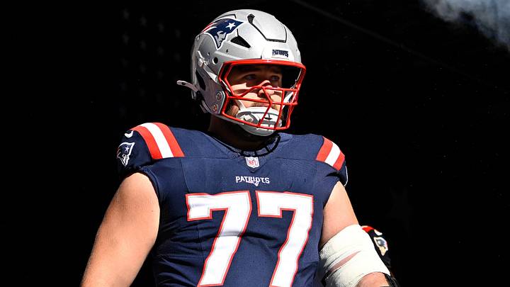 Nov 2, 2025; Foxborough, Massachusetts, USA; New England Patriots center Ben Brown (77) walks out of the player's tunnel before a game against the Atlanta Falcons at Gillette Stadium. Mandatory Credit: Eric Canha-Imagn Images Nov 2, 2025; Foxborough, Massachusetts, USA; New England Patriots center Ben Brown (77) walks out of the player's tunnel before a game against the Atlanta Falcons at Gillette Stadium. Mandatory Credit: Eric Canha-Imagn Images
