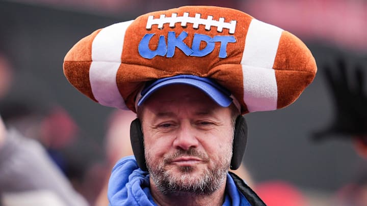 A Kentucky fan during the game against Louisville Saturday, November 29, 2025 in Louisville, Kentucky.