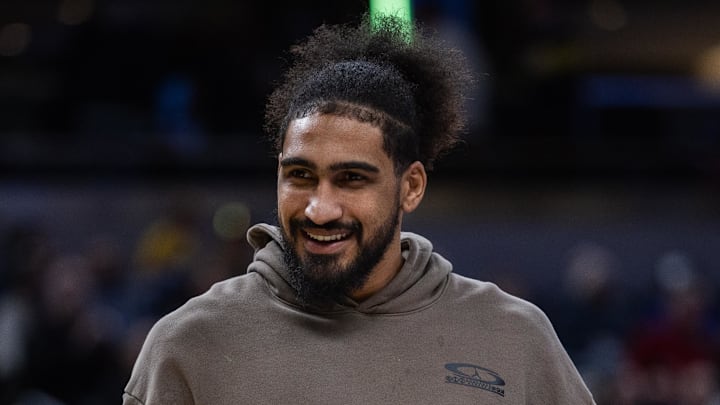 Indiana Pacers forward Obi Toppin (1) in the second half against the Orlando Magic at Gainbridge Fieldhouse. Indiana Pacers forward Obi Toppin (1) in the second half against the Orlando Magic at Gainbridge Fieldhouse.