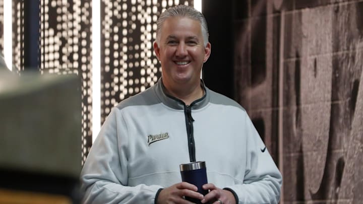 Purdue men’s basketball head coach Matt Painter smiles Purdue men’s basketball head coach Matt Painter smiles