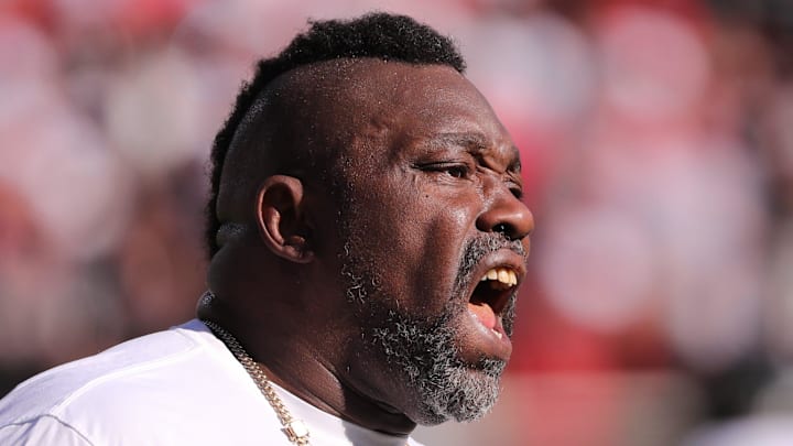 Colorado senior quality control analyst Warren Sapp yells during in a Big 12 football game Saturday, Nov. 9, 2024, at Jones AT&T Stadium.