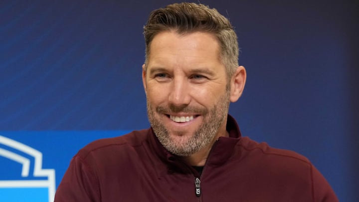 Washington Commanders general manager Adam Peters Mandatory Credit: Kirby Lee-Imagn Images