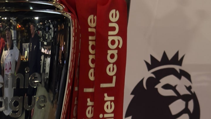 The Premier League Trophy on display at The Stone Pony on Nov. 11.