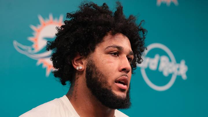 Miami Dolphins offensive tackle Kadyn Proctor Miami Dolphins offensive tackle Kadyn Proctor