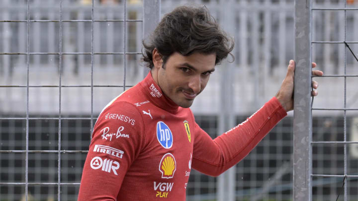 Ferrari driver Carlos Sainz in the pit lane during the practice session at the Canadian Open.