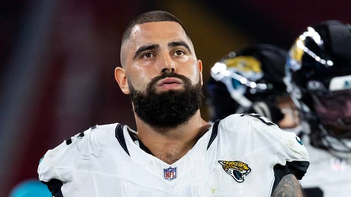 Nov 23, 2025; Glendale, Arizona, USA; Jacksonville Jaguars offensive lineman Patrick Mekari (65) against the Arizona Cardinals at State Farm Stadium. 