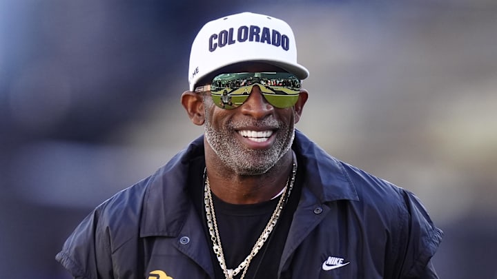 Nov 1, 2025; Boulder, Colorado, USA; Colorado Buffaloes head coach Deion Sanders before the game against the Arizona Wildcats at Folsom Field.