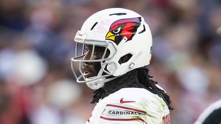 Dec 15, 2024; Glendale, Arizona, USA; Arizona Cardinals defensive end Darius Robinson (56) against the New England Patriots at State Farm Stadium. Mandatory Credit: Mark J. Rebilas-Imagn Images