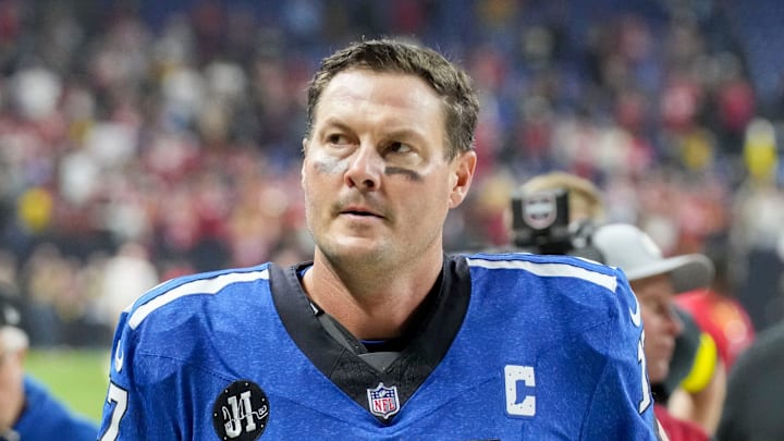 Indianapolis Colts quarterback Philip Rivers (17) leaves the field Monday, Dec. 22, 2025, after losing a game against the San Francisco 49ers at Lucas Oil Stadium in Indianapolis.