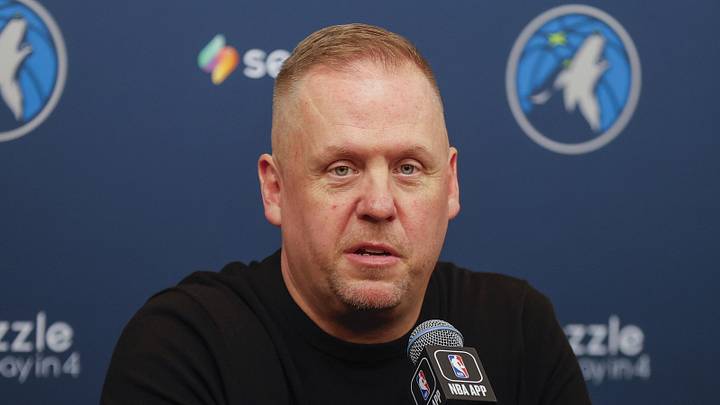 Sep 29, 2025; Minneapolis, MN, USA; Minnesota Timberwolves president of basketball operations Tim Connelly speaks to the media during media day at Target Center. Mandatory Credit: Bruce Kluckhohn-Imagn Images