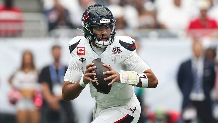 Sep 13, 2026; Houston, Texas, USA; Houston Texans quarterback C.J. Stroud (7) rolls out of the pocket during the game against the Buffalo Bills at Reliant Stadium. Mandatory Credit: Troy Taormina-Imagn Images Sep 13, 2026; Houston, Texas, USA; Houston Texans quarterback C.J. Stroud (7) rolls out of the pocket during the game against the Buffalo Bills at Reliant Stadium. Mandatory Credit: Troy Taormina-Imagn Images