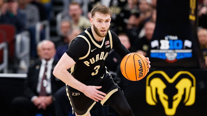 Purdue Boilermakers guard Braden Smith (3) brings the ball up the court.