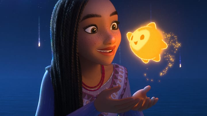 GLOW UP – In Walt Disney Animation Studios’ “Wish,” sharp-witted idealist Asha (voice of Ariana DeBose) makes a wish so powerful, it’s answered by a cosmic force—a little ball of boundless energy called Star. Artists lit the character in a way that makes it luminous—casting a glow onto the surrounding characters and environment. The epic animated musical opens only in theaters on Nov. 22, 2023. © 2023 Disney. All Rights Reserved.