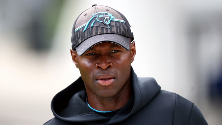 Carolina Panthers defensive coordinator Ejiro Evero