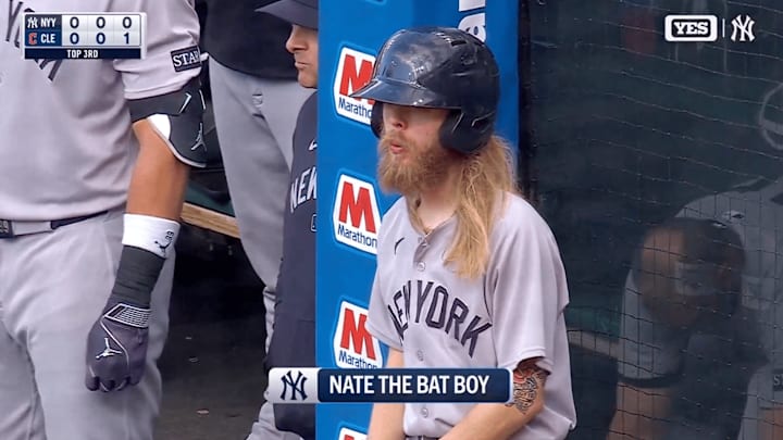 Yankees' bat boy taking advantage of the team's new facial hair policy Yankees' bat boy taking advantage of the team's new facial hair policy
