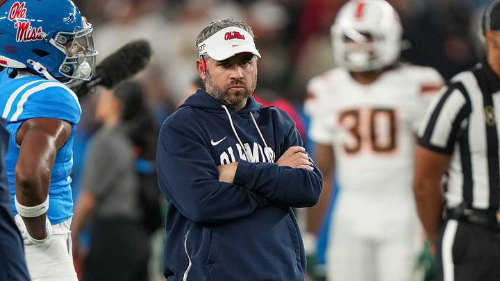Ole Miss Rebels head coach Pete Golding stands on the field during warmups before the CFP Fiesta Bowl at the State Farm Stadium, in Glendale, Ariz., on Thursday, Jan. 8, 2026. Ole Miss Rebels head coach Pete Golding stands on the field during warmups before the CFP Fiesta Bowl at the State Farm Stadium, in Glendale, Ariz., on Thursday, Jan. 8, 2026.