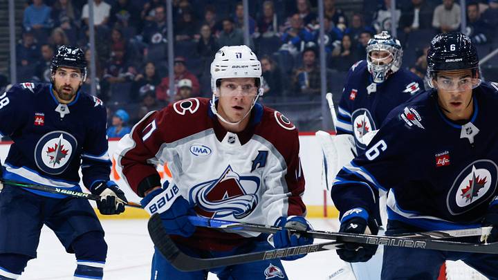 Sep 21, 2026; Winnipeg, Manitoba, CAN; Colorado Avalanche forward Parker Kelly (17) and Winnipeg Jets defenseman Jack St. Ivany (6) look for the puck during the first period at Canada Life Centre. Mandatory Credit: Terrence Lee-Imagn Images Sep 21, 2026; Winnipeg, Manitoba, CAN; Colorado Avalanche forward Parker Kelly (17) and Winnipeg Jets defenseman Jack St. Ivany (6) look for the puck during the first period at Canada Life Centre. Mandatory Credit: Terrence Lee-Imagn Images