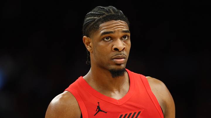 Feb 22, 2026; Phoenix, Arizona, USA; Portland Trail Blazers guard Scoot Henderson (00) against the Phoenix Suns at Mortgage Matchup Center. Mandatory Credit: Mark J. Rebilas-Imagn Images Feb 22, 2026; Phoenix, Arizona, USA; Portland Trail Blazers guard Scoot Henderson (00) against the Phoenix Suns at Mortgage Matchup Center. Mandatory Credit: Mark J. Rebilas-Imagn Images