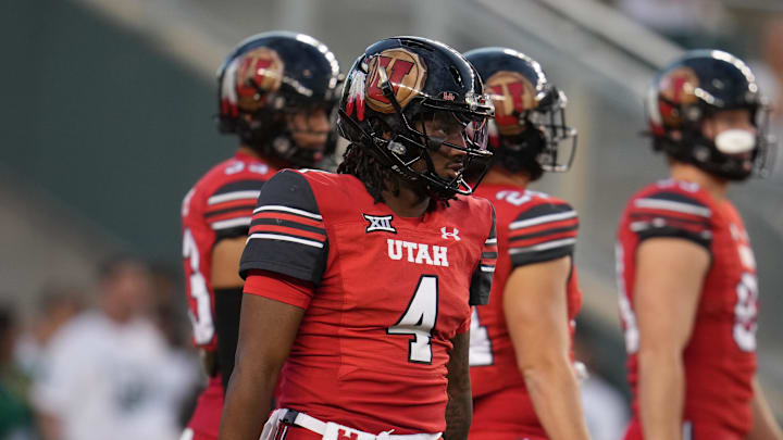 Utah Utes quarterback Devon Dampier (4) during warmups before the game against the Baylor Bears at McLane Stadium.