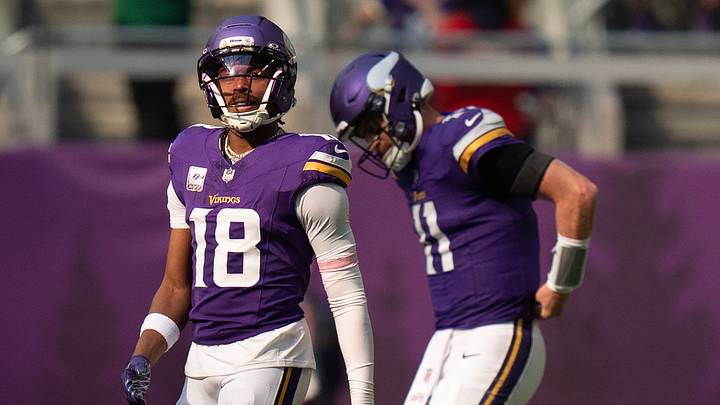 Minnesota Vikings WR Justin Jefferson and QB Carson Wentz Minnesota Vikings WR Justin Jefferson and QB Carson Wentz