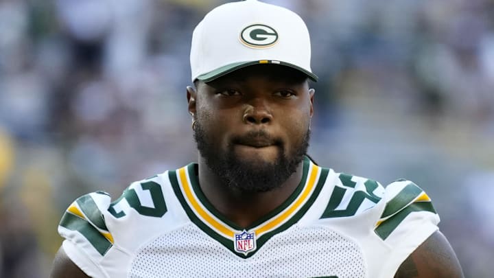 Green Bay Packers defensive lineman Rashan Gary (52) following the game against the Seattle Seahawks at Lambeau Field.