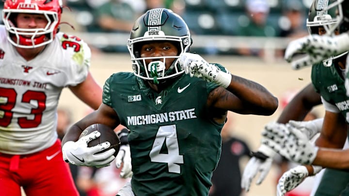 Michigan State's Elijah Tau-Tolliver runs for a touchdown against Youngstown State during the fourth quarter on Saturday, Sept. 13, 2025, at Spartan Stadium in East Lansing. Michigan State's Elijah Tau-Tolliver runs for a touchdown against Youngstown State during the fourth quarter on Saturday, Sept. 13, 2025, at Spartan Stadium in East Lansing.