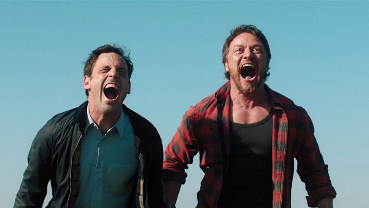 L to R: Ben Dalton (Scoot McNairy) and Paddy (James McAvoy) in Speak No Evil, directed by James Watkins.