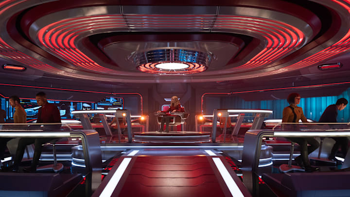 Holly Hunter in season 1, episode 1 of Star Trek: Starfleet Academy streaming on Paramount+. Photo Credit: Brooke Palmer/Paramount+ Holly Hunter in season 1, episode 1 of Star Trek: Starfleet Academy streaming on Paramount+. Photo Credit: Brooke Palmer/Paramount+