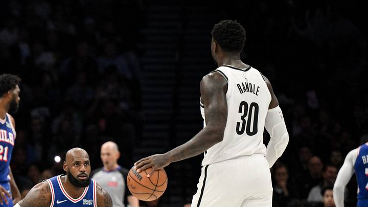 Oct 8, 2026; Brooklyn, New York, USA; Philadelphia 76ers forward Lebron James (23) defends Brooklyn Nets forward Julius Randle (30) during the first half at Barclays Center. Mandatory Credit: John Jones-Imagn Images Oct 8, 2026; Brooklyn, New York, USA; Philadelphia 76ers forward Lebron James (23) defends Brooklyn Nets forward Julius Randle (30) during the first half at Barclays Center. Mandatory Credit: John Jones-Imagn Images